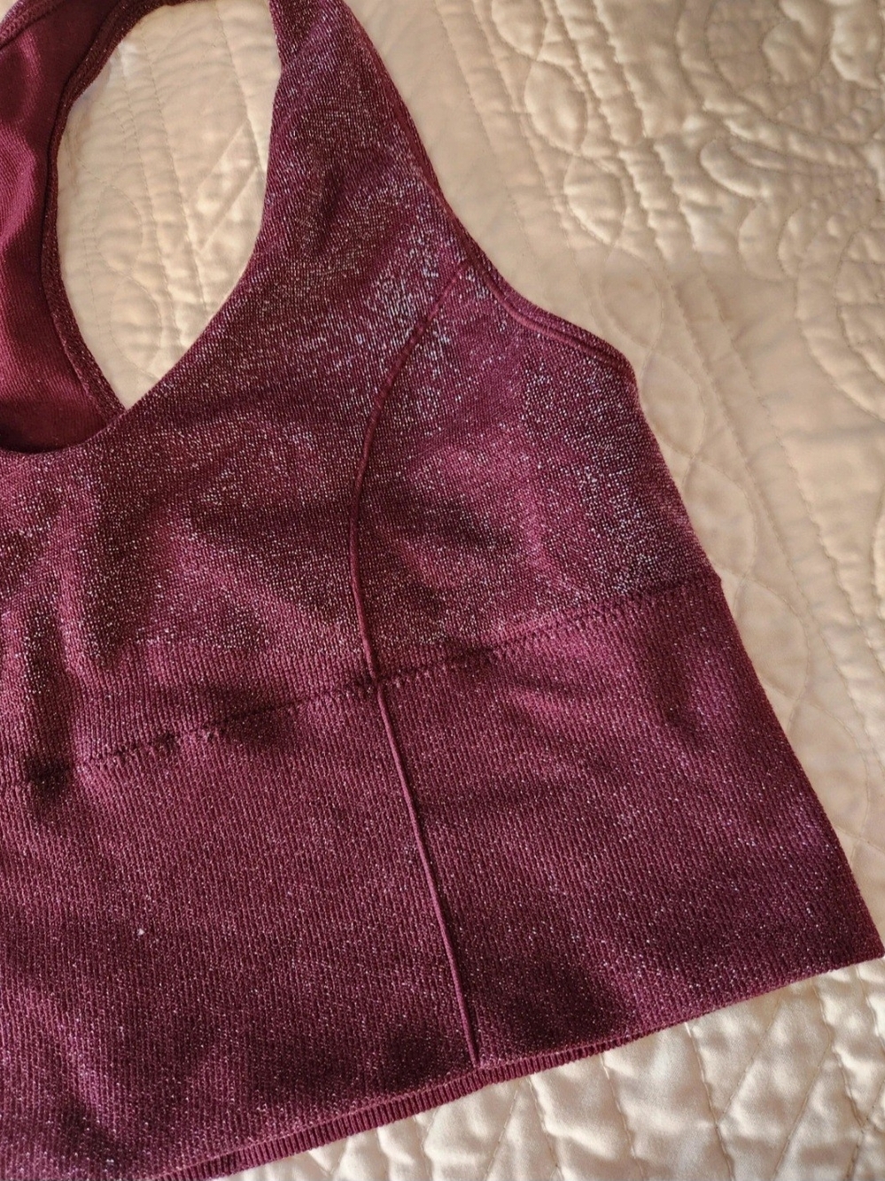 PINK Victoria's Secret Shimmery Wine Racerback Bralette - Picture 3 of 7